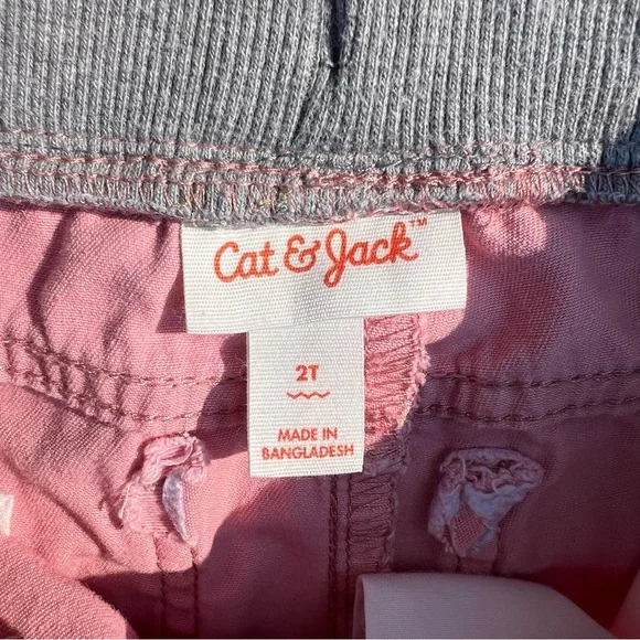 Cat & Jack Pink and Gray Elastic Waist Shorts - Picture 4 of 5